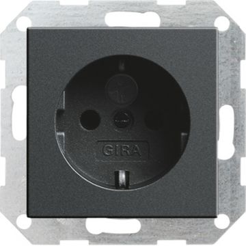 Gira stopcontact met randaarde - systeem 55 antraciet (18328)