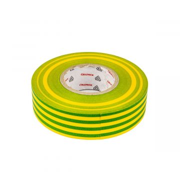 Cellpack isolatietape 19mm x 25 meter groen/geel per rol (145796)