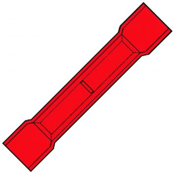 KLEMKO geïsoleerde stootverbinder voor draad 0,5-1,5 mm2 per 100 stuks - rood (100170)
