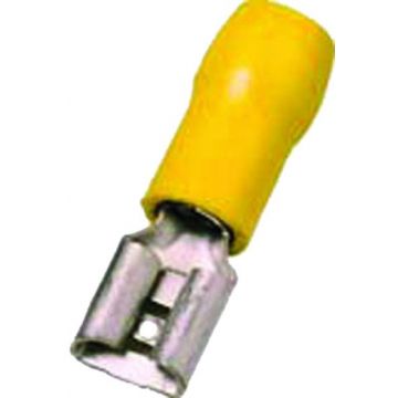 Intercable Q-serie DIN geïsoleerde vlaksteekhuls 4-6 mm² 6,3x0,8 messing - geel per 100 stuks (ICIQ668FH)