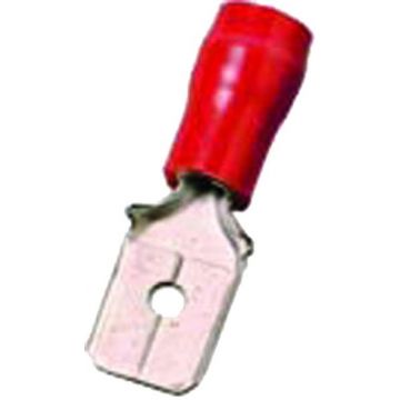 Intercable Q-serie DIN geïsoleerde vlaksteekhuls 0,5-1 mm² 6,3x0,8 messing - rood per 100 stuks (ICIQ168FS)