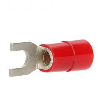 KLEMKO geïsoleerde vorkkabelschoen M5 voor 0,5-1,5 mm² PVC - rood per 100 stuks (100290)