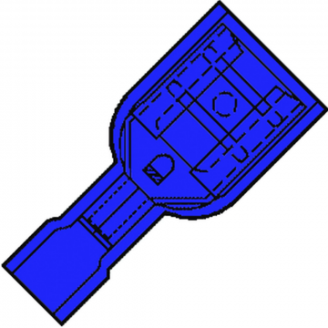 KLEMKO volledig geïsoleerde vlakstekerhuls 6,3x0,8 mm voor 1,5-2,5 mm² PVC - blauw per 100 stuks (101310)