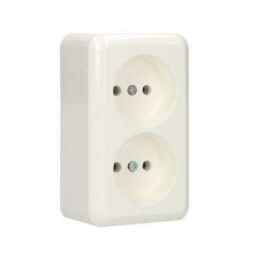 Schneider Electric Contura opbouw 2-voudig wandcontactdoos zonder randaarde 16A 250V - arctic wit (395904)