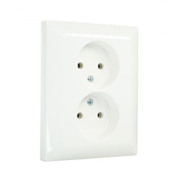 ABB Busch-Jaeger stopcontact 2-voudig zonder randaarde - Busch-balance SI zuiver wit (202 UJR-914)