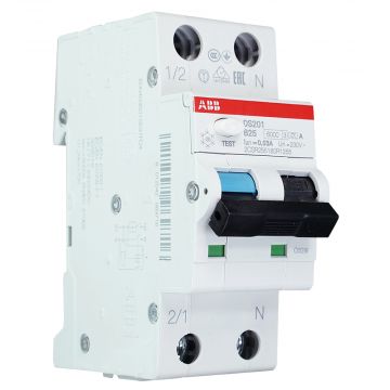 ABB aardlekautomaat 1-polig+nul 25A B-kar 30mA (DS201 B25 A30)