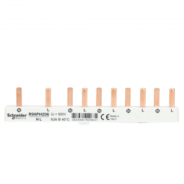 Schneider Electric kamrail 2-polige aardlekschakelaar + 4 installatieautomaten 1P+N (R9XPH206)