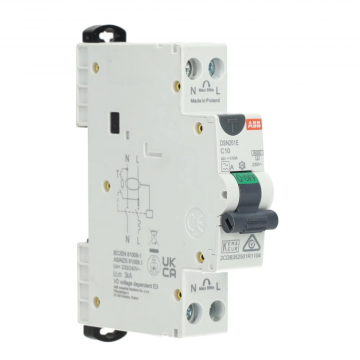 ABB aardlekautomaat 1-polig+nul 10A C-kar 30mA (DSN201E C10 A30)