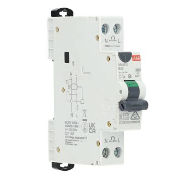 ABB aardlekautomaat 1-polig+nul 20A B-kar 30mA (2CDB352501R1205)