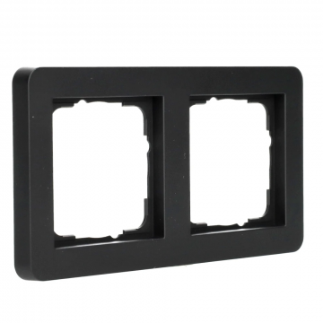 Gira Esprit afdekraam 2-voudig aluminium zwart (0212126)