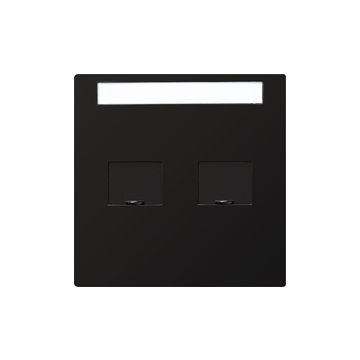 Gira S-color afdekking met schuifjes en tekstkader Modular Jack 2-voudig - zwart (066347)