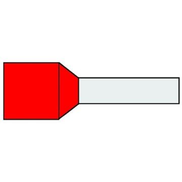 KLEMKO adereindhuls geïsoleerd 95mm2 hulslengte 25mm rood per 25 stuks (726135)