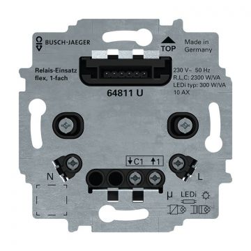 ABB Busch-Jaeger flex relaissokkel 1-voudig 3-draads (nuldraad vereist) (64811 U)