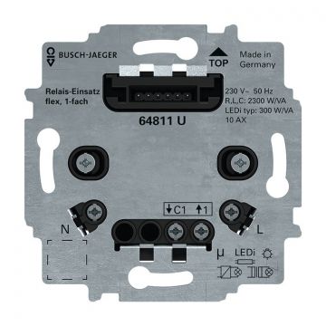 ABB Busch-Jaeger flex relaissokkel 1-voudig 3-draads (nuldraad vereist) (64811U)