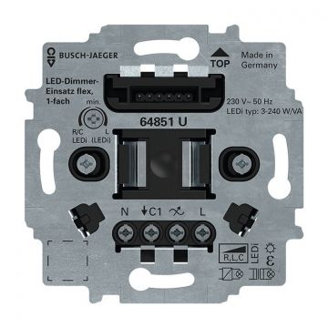 ABB Busch-Jaeger ABB Busch-Jaeger flex tipdimmer relaissokkel Led 3-240VA 1-voudig 2-draads (64851U)