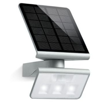 STEINEL LED solar buitenlamp met sensor XSolar 1.2W 150 lm warm wit 3000K IP44 - zilver (671013)