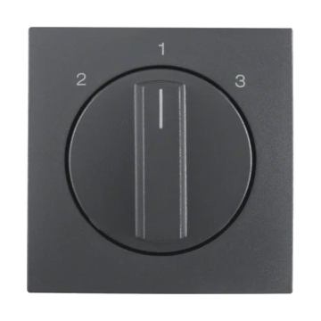 Hager centraalplaat met draaiknop 3-st.sch. zonder 0-stand S.1/B.3/B.7 - antraciet (1084160600)