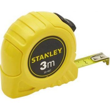 Stanley rolbandmaat rolmaat met stop 3m 12,7mm geel met clip (0-30-487)