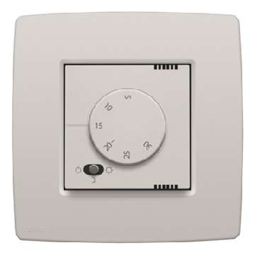 Niko elektronische thermostaat compleet (sokkel+knop+centraalplaat) - Original Light Grey (102-88000)