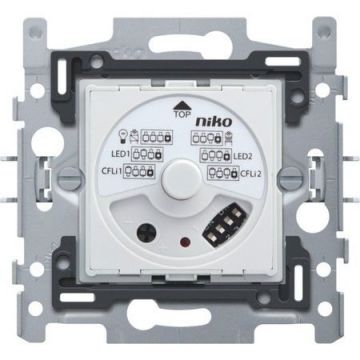 Niko sokkel universele draaiknopdimmer met CAB ontstoring 5-325W 3-draads met schroefklemmen en klauwen (310-01900)