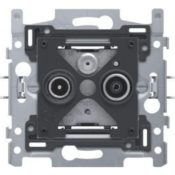 Niko sokkel coaxaansluiting TV+FM+satelliet met schroefklemmen en klauwen (170-09550)