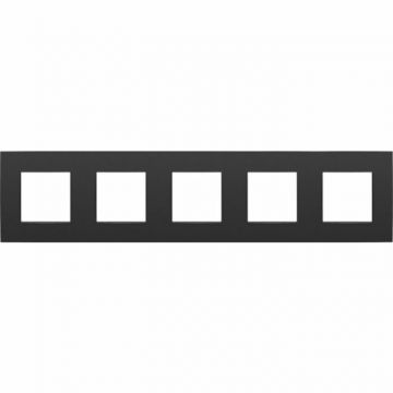 Niko vijfvoudige afdekplaat 71mm centerafstand - Intense Matt Black (130-76005)