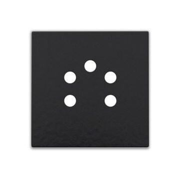 Niko afwerking voor 5-polige telefooncontactdoos - Pure Bakelite Piano Black (200-69001)