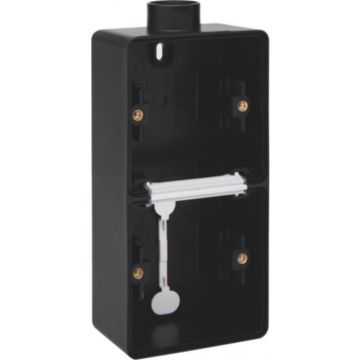 Niko tweevoudige verticale opbouwdoos leeg met 1x M20 ingang - Hydro zwart (761-84201)