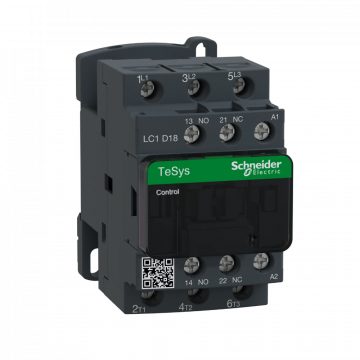 Schneider Electric TeSys D magneetschakelaar 18A 690V 3NO met 230V AC spoel 1NO 1NC (LC1D18P7)