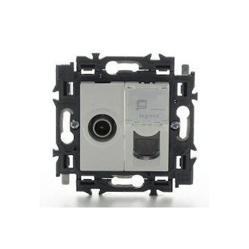 Legrand TV/UTP cat6 volledig apparaat met spanklauwen - Valena Next wit glans (741576)