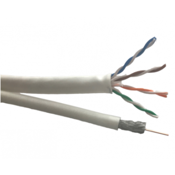 Technetix combi-kabel voor Ziggo (coax) en KPN (CAT6) geschikt 20 meter - wit (19012509)