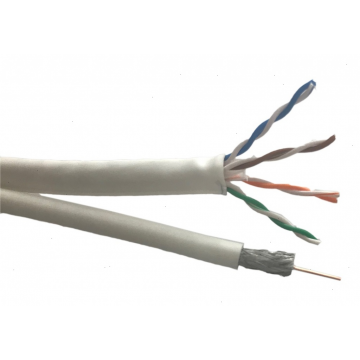 Technetix combi-kabel voor Ziggo (coax) en KPN (CAT6) geschikt 100 meter - wit (19012510)
