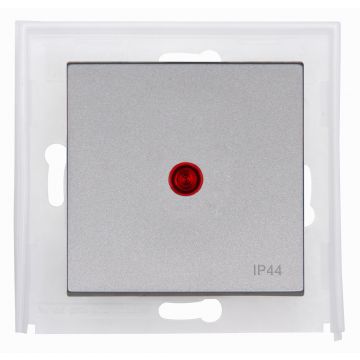 Kopp enkele wip met rode lens IP44 - HK07 staal (493582001)