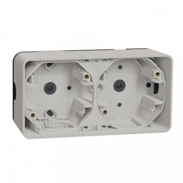Schneider Electric opbouwdoos 2-voudig IP55 horizontaal - Mureva Styl wit (MUR39914)