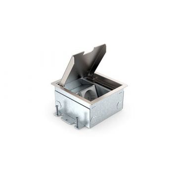 HPL instortvloerdoos servicebox +65 mm 1-voudig RVS klapdeksel (581.0011)