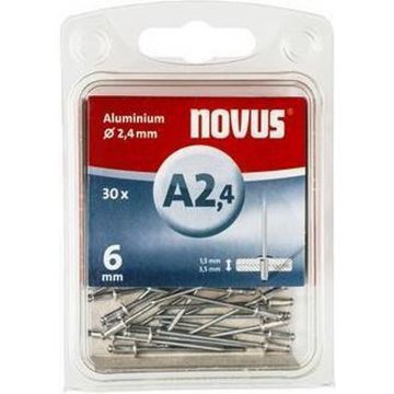 Novus blindklinknagel A2,4 X 6mm, Alu SB, 30 st. (045-0019)