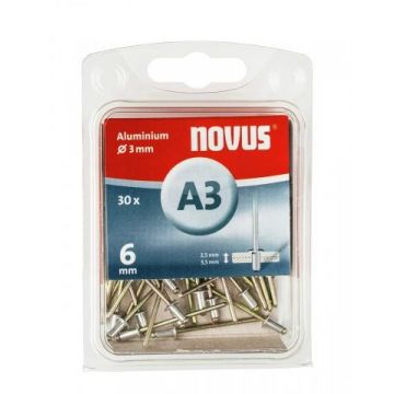 Novus blindklinknagel A3 X 6mm, Alu SB, 30 st. (045-0020)