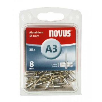 Novus blindklinknagel A3 X 8mm, Alu SB, 30 st. (045-0021)