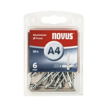 Novus popnagel A4 Ø4x6mm aluminium 30 stuks (045-0023)