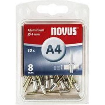 Novus blindklinknagel A4 X 8mm, Alu SB, 30 st. (045-0024)
