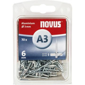 Novus blindklinknagel A3 X 6mm, Alu SB, 70 st. (045-0028)