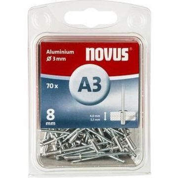 Novus blindklinknagel A3 X 8mm, Alu SB, 70 st. (045-0029)