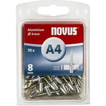 Novus blindklinknagel A4 X 8mm, Alu SB, 70 st. (045-0032)