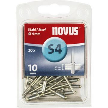 Novus blindklinknagel S4 X 10mm, Staal S4, 20 st. (045-0036)