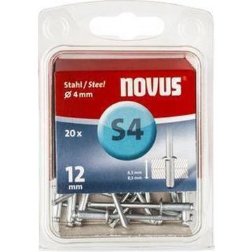 Novus blindklinknagel S4 X 12mm, Staal S4, 20 st. (045-0037)