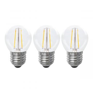 Bailey LED lamp filament bol E27 2W 220lm warm wit 2700K 3 stuks (142721)