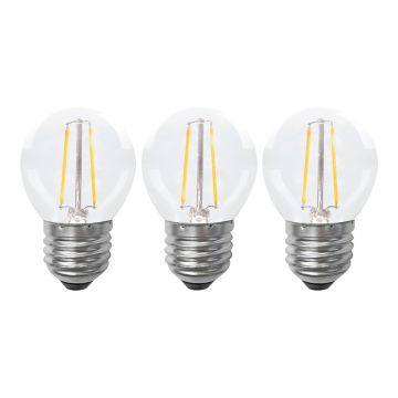 Bailey LEDlamp filament helder kogel E27 warmwit 2700K 2W 220lm 3 stuks (142721)