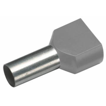 Cimco TWIN adereindhuls geïsoleerd 2x4mm2 hulslengte 12mm grijs - per 100 stuks (187711)