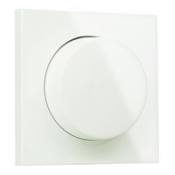 EMhub Quadro55 (by Kopp) centraalplaat met knop tbv draaidimmer - zuiver wit glanzend (4088007)