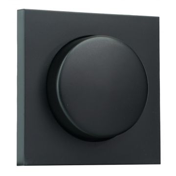 EMhub Quadro55 (by Kopp) centraalplaat met knop tbv draaidimmer - zwart mat (4088087)